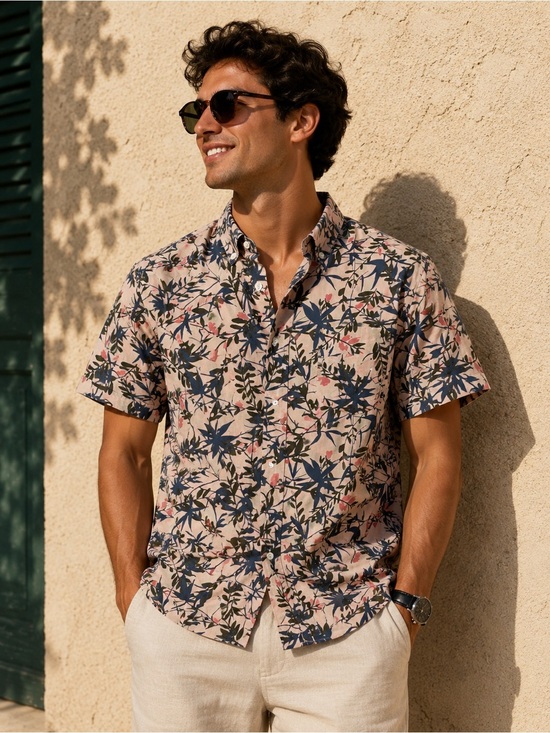 J. Crew Other - J.Crew Flex Floral Button Up Shirt Size L | Tropical Short Sleeve